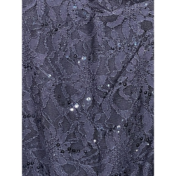 Lauren Ralph Lauren Navy Blue Sequin Lace V-Neck Cocktail Dress Size 4 NEW - Picture 3 of 15